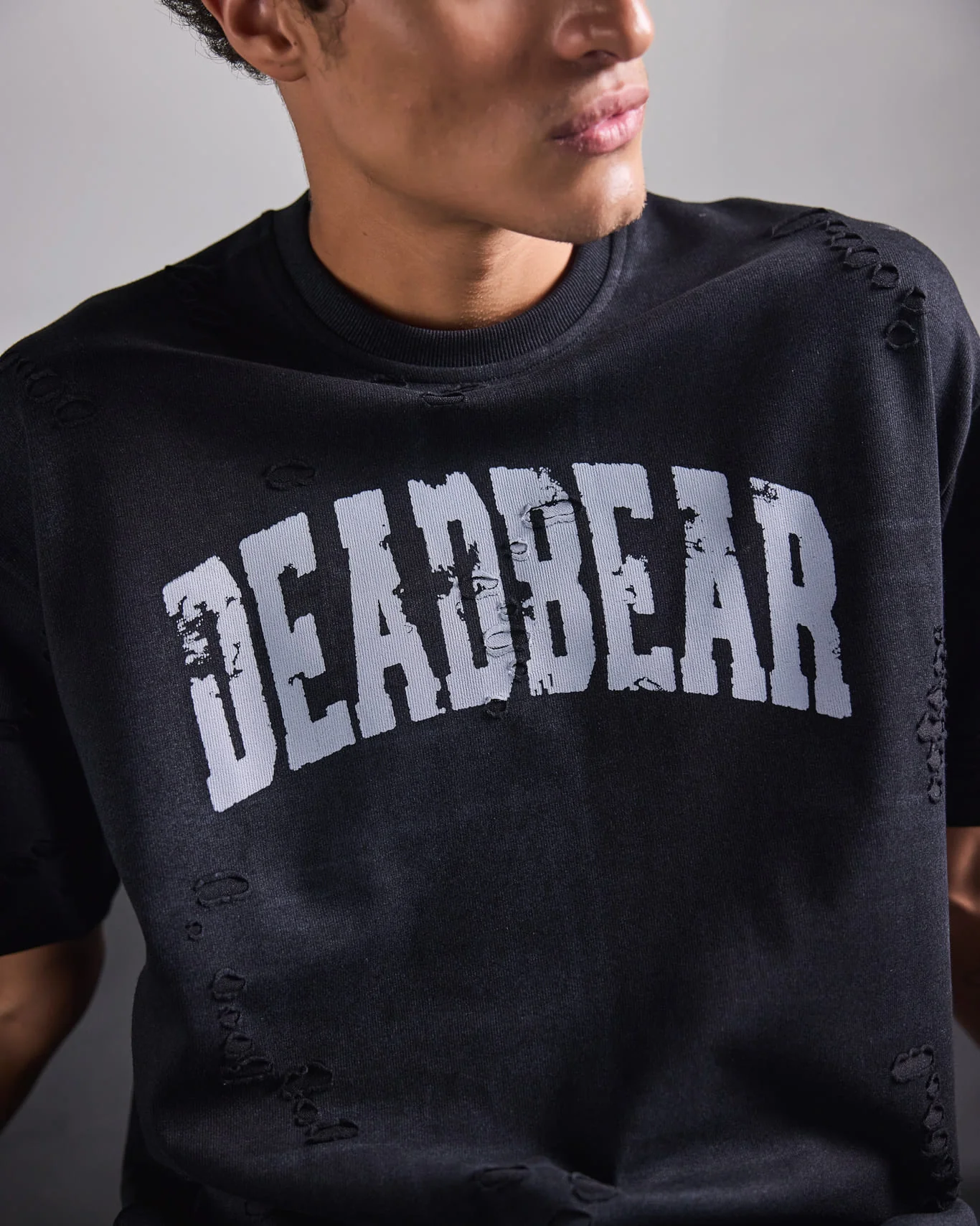 Distressed Washed Black Tee - Image 3