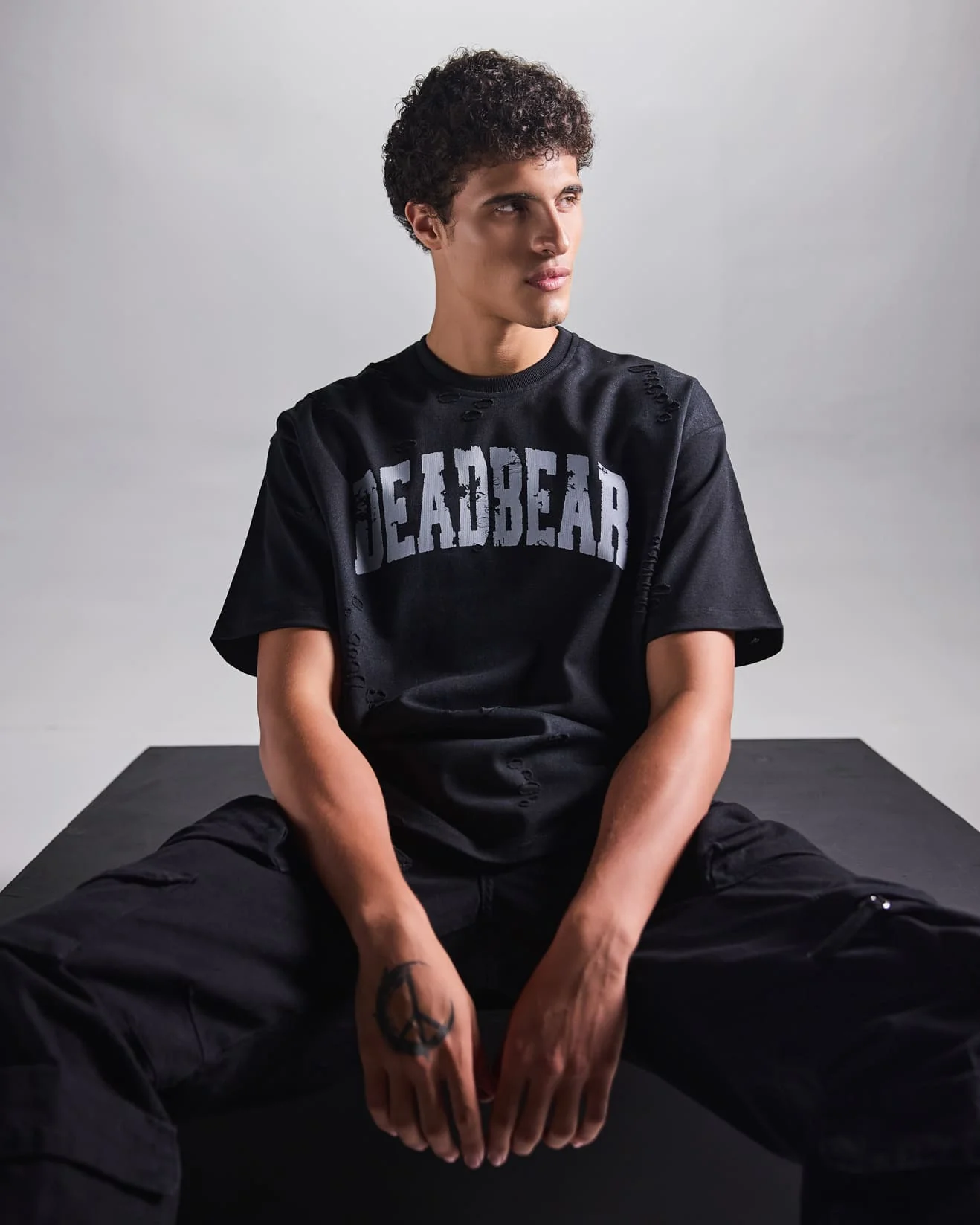 Distressed Washed Black Tee - Image 4