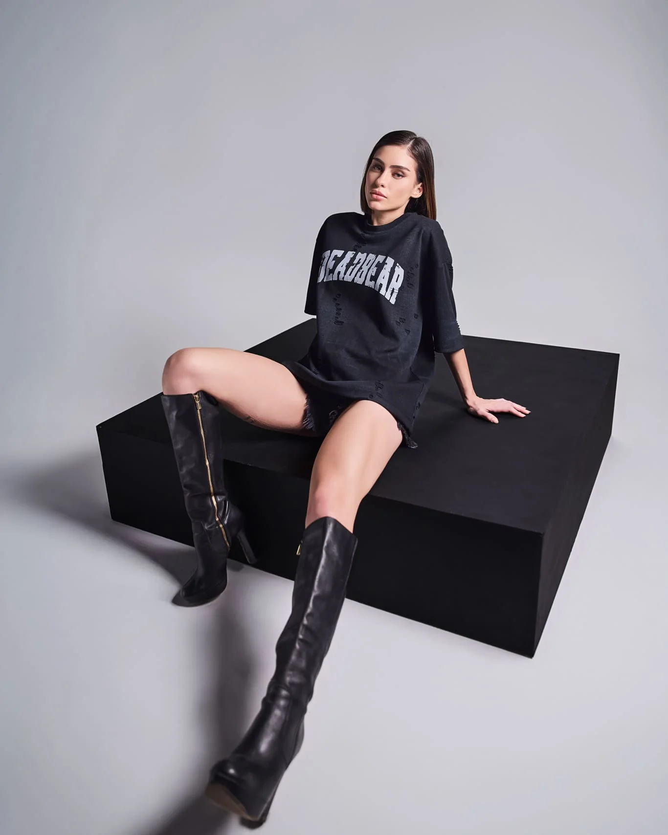 Distressed Washed Black Tee - Image 6