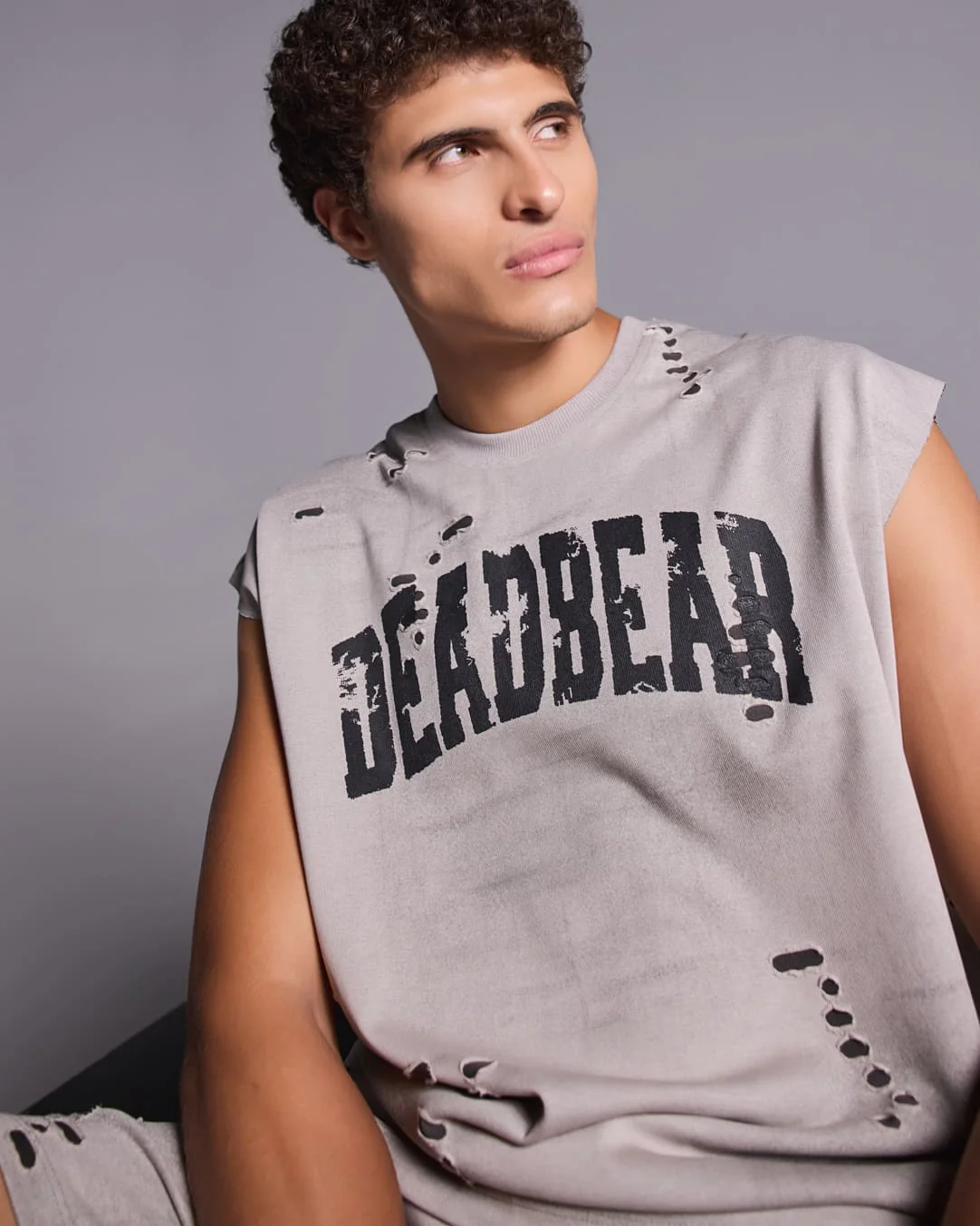 Distressed Washed Grey Tank - Image 4
