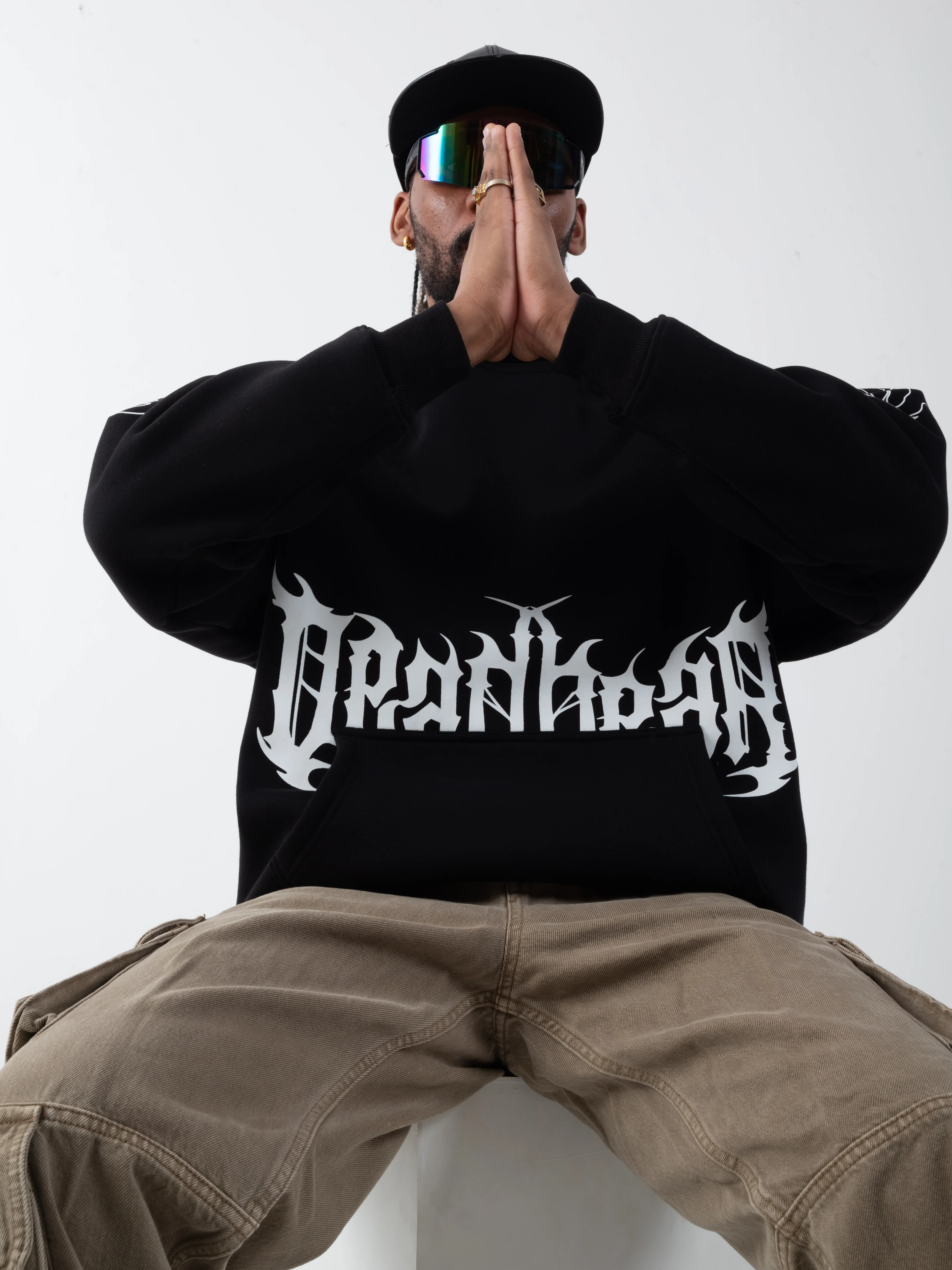 Flames Hoodie Black - Image 3