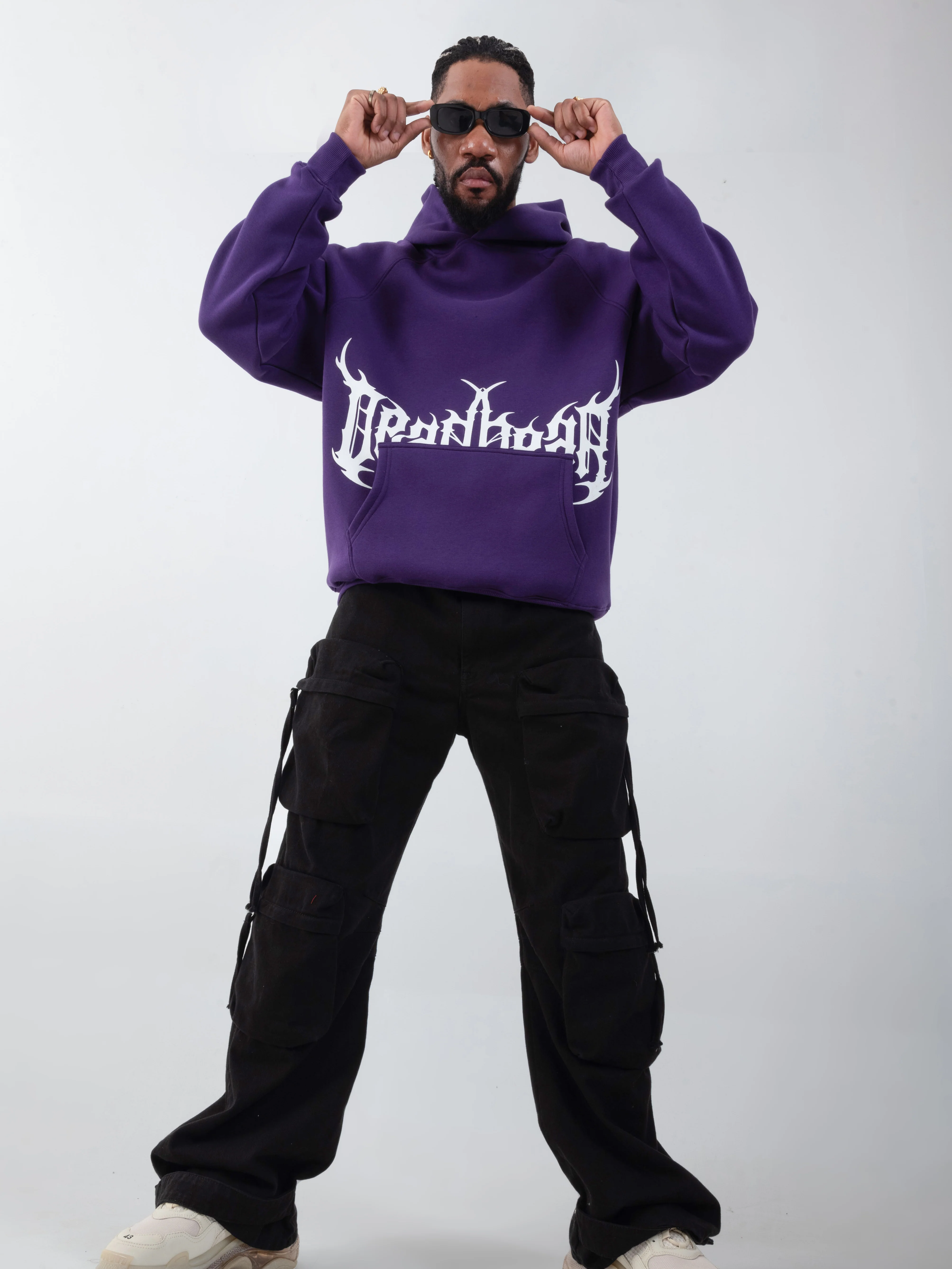 Flames Hoodie Purple - Image 4