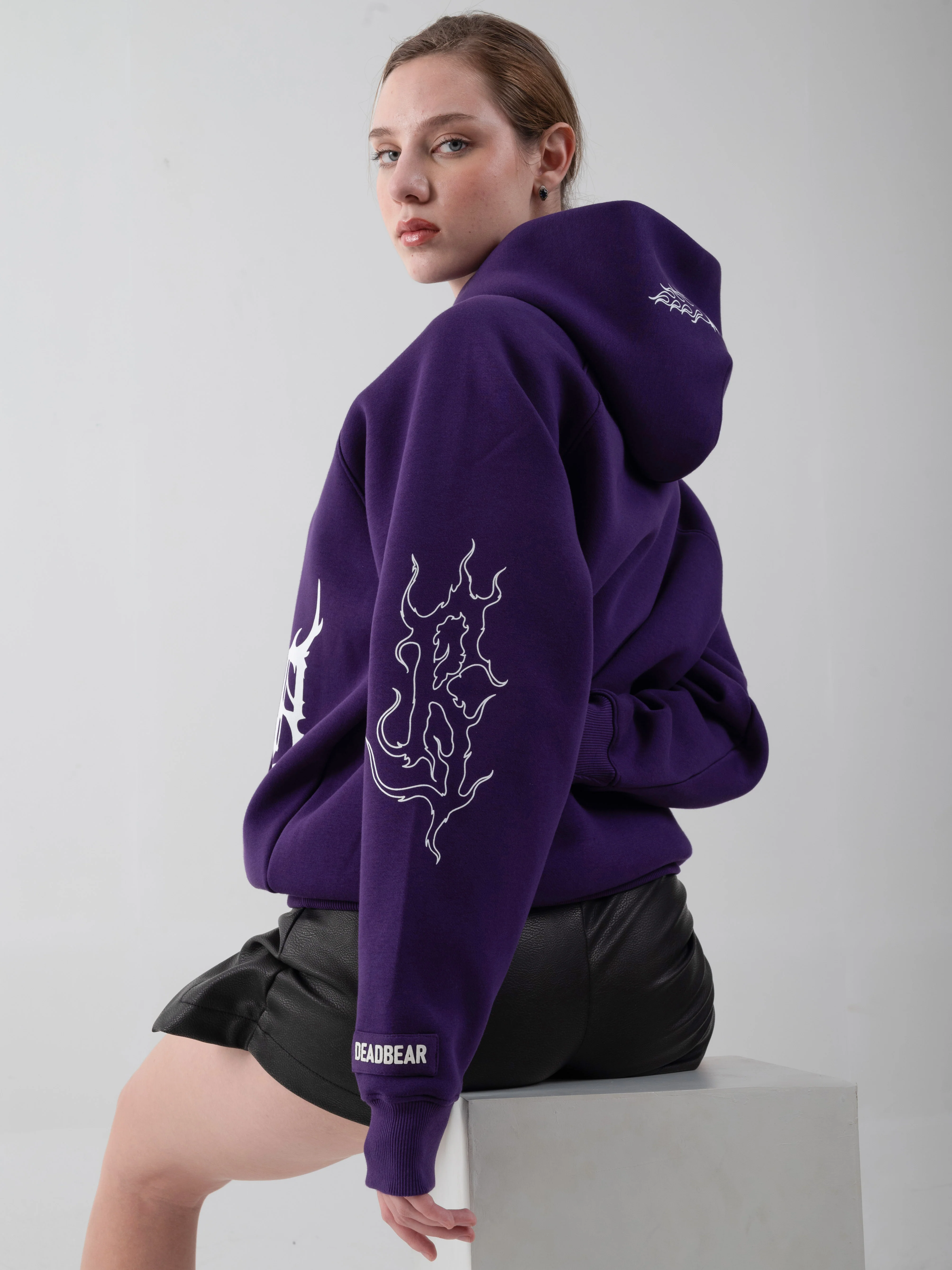 Flames Hoodie Purple - Image 6