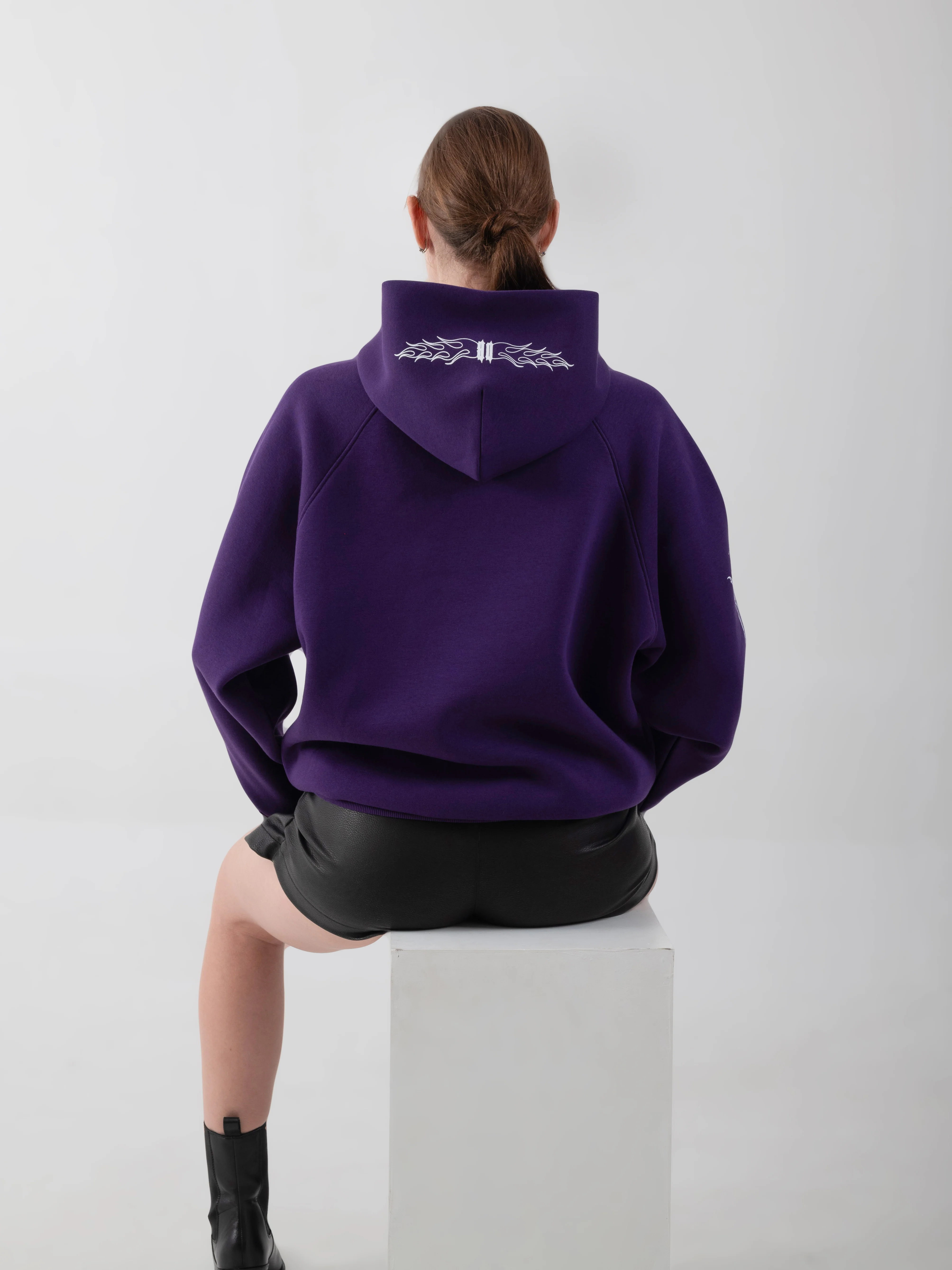 Flames Hoodie Purple - Image 7