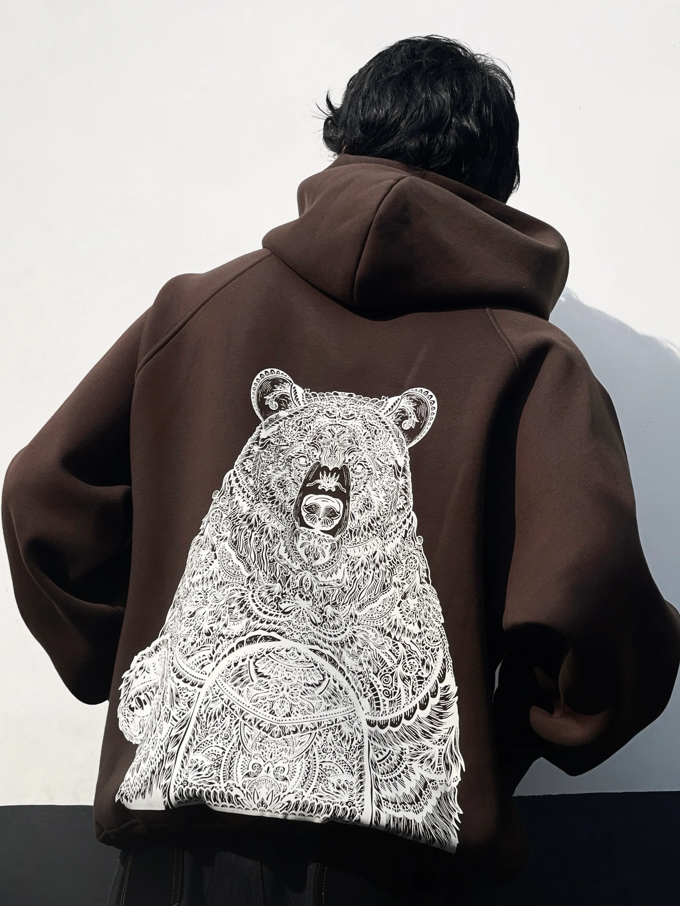 Mandala Hoodie Brown - Image 3